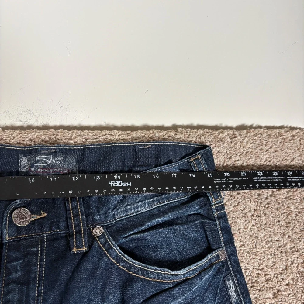 Silver Jeans Co Mens W38 L30  Zac Bootcut‎ Dark Wash Denim Blue Jeans